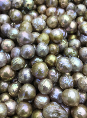 9-12mm强光炫彩怪色紫色淡水不规则巴洛克异形珍珠大裸珠散珠diy