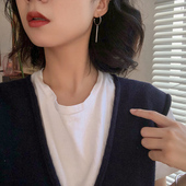 素圈圈银针耳环气质2026新款 方圆脸耳圈短发耳钉女高级感耳坠耳饰