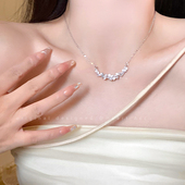 不规则紫藤花锆石项链女夏季 配裙子配饰 轻奢高级感锁骨链2026新款