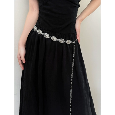 波西米亚金属花朵腰链女复古民族风搭配裙子细腰带辣妹高级感配饰