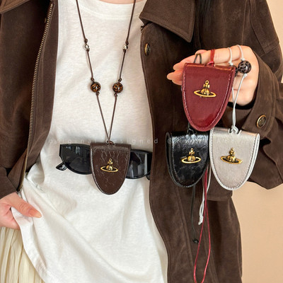 银色土星串珠眼镜夹项链女多功能时尚出游便携式挂脖墨镜夹毛衣链