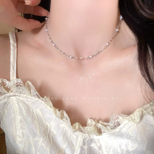 其他珍珠钛钢百搭女简约不掉颈链