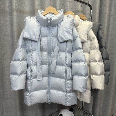 Missfofo小个子中长款羽绒服女2025冬季新款加厚茧型云朵泡芙外套