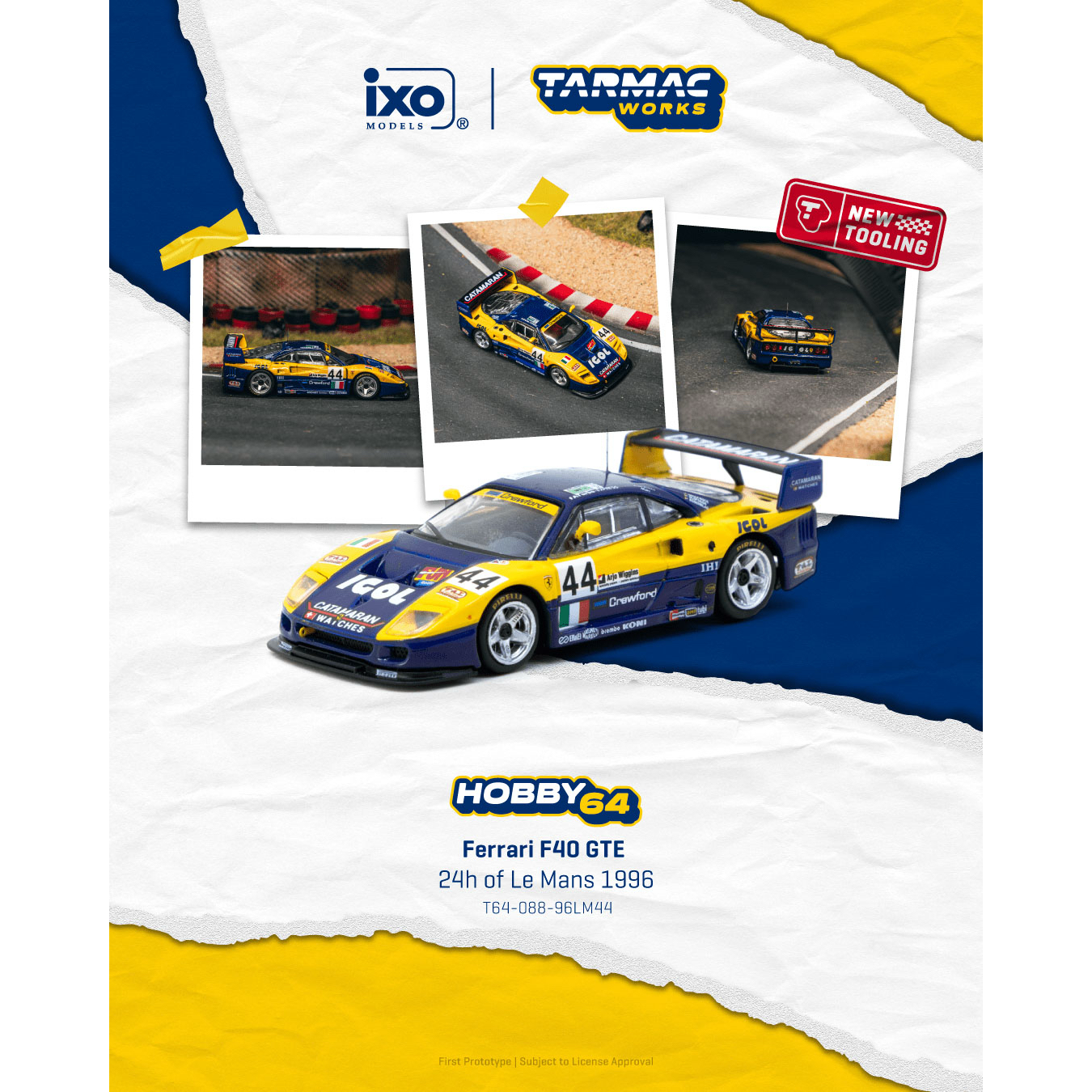 TW 1:64 法拉利F40 GTE 24h of Le 44号 合金汽车模型收藏联名ixo