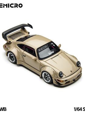 现货 TM TimeMicro 1:64 保时捷 911 RWB 964 米色 合金车模