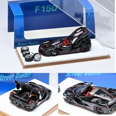 Street Buster 1:64 法拉利F150拉法 黑色敞篷开盖 合金汽车模型