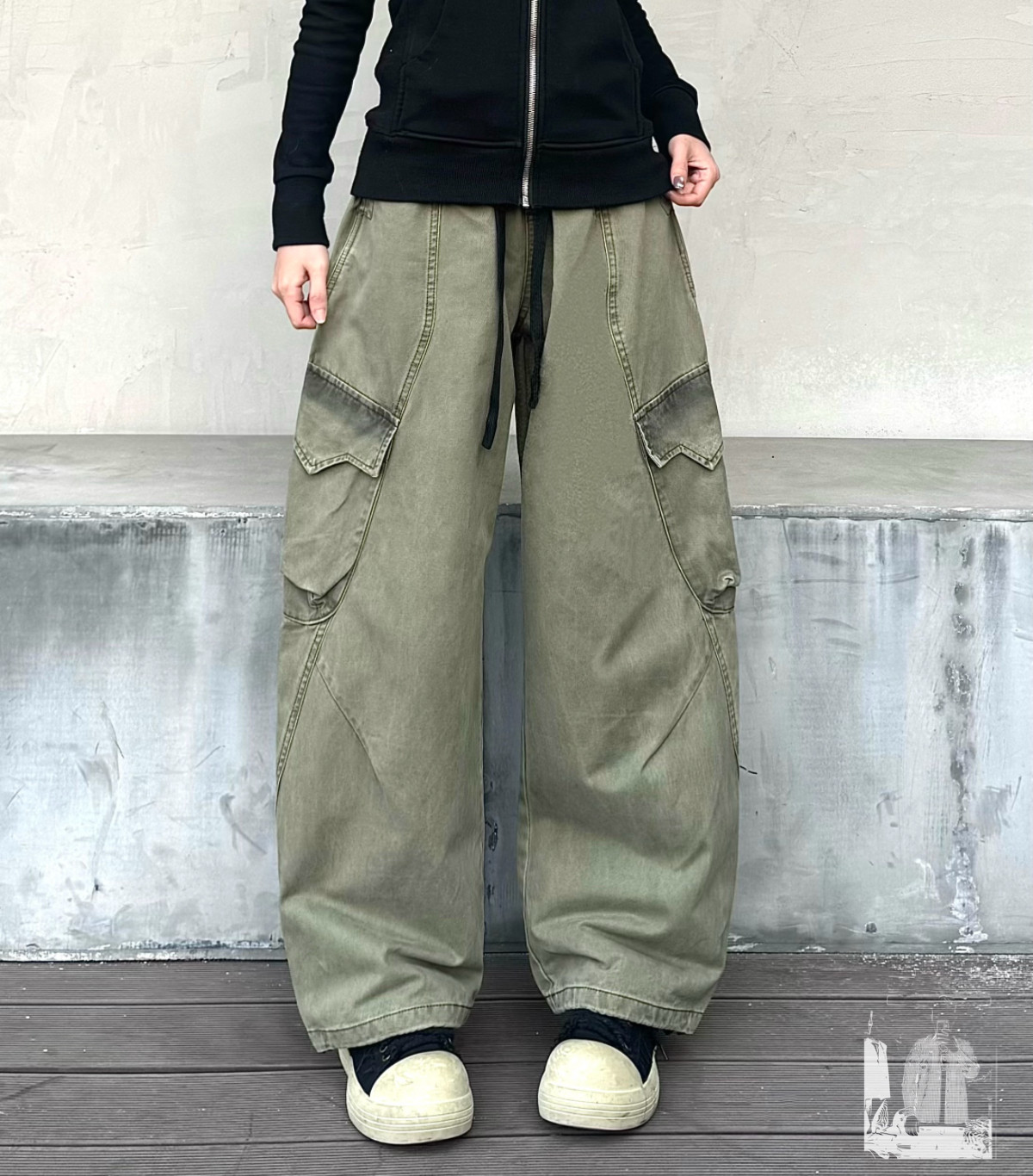 美式复古直筒工装裤男女2026春夏新款高腰宽松小个子显瘦阔腿休闲