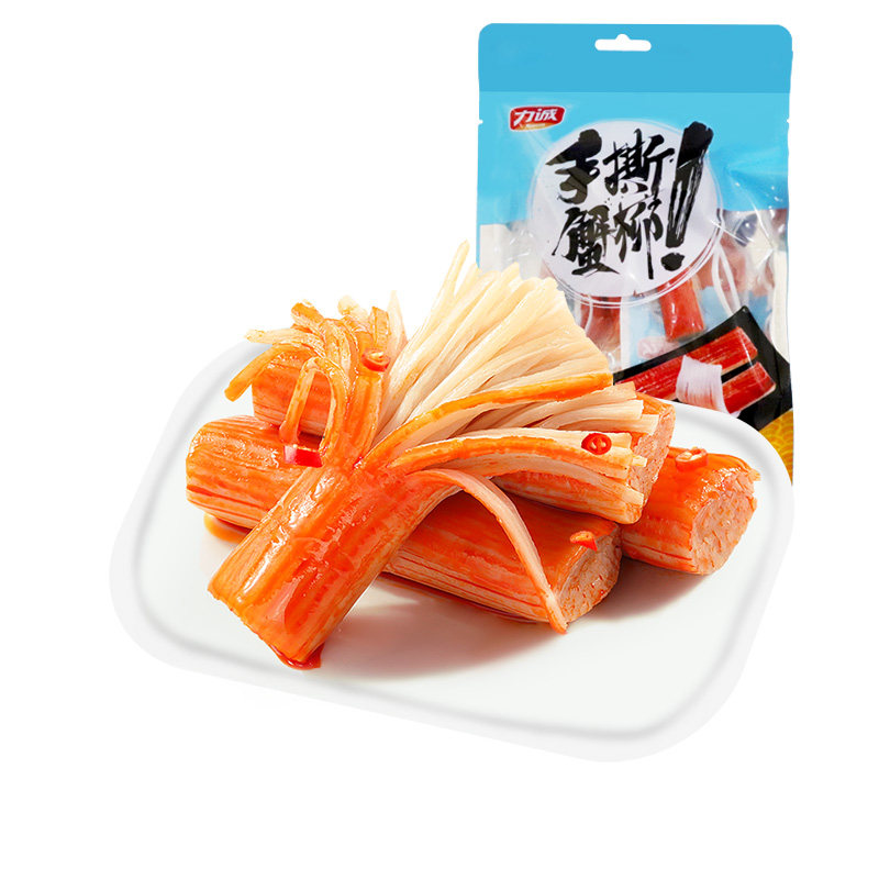 【满300减200】力诚手撕蟹柳102g袋装即食蟹肉棒海味熟食火锅料