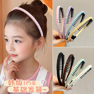 发卡女碎发整理头箍儿童碎花带齿发箍压发防滑发饰女童可爱发卡
