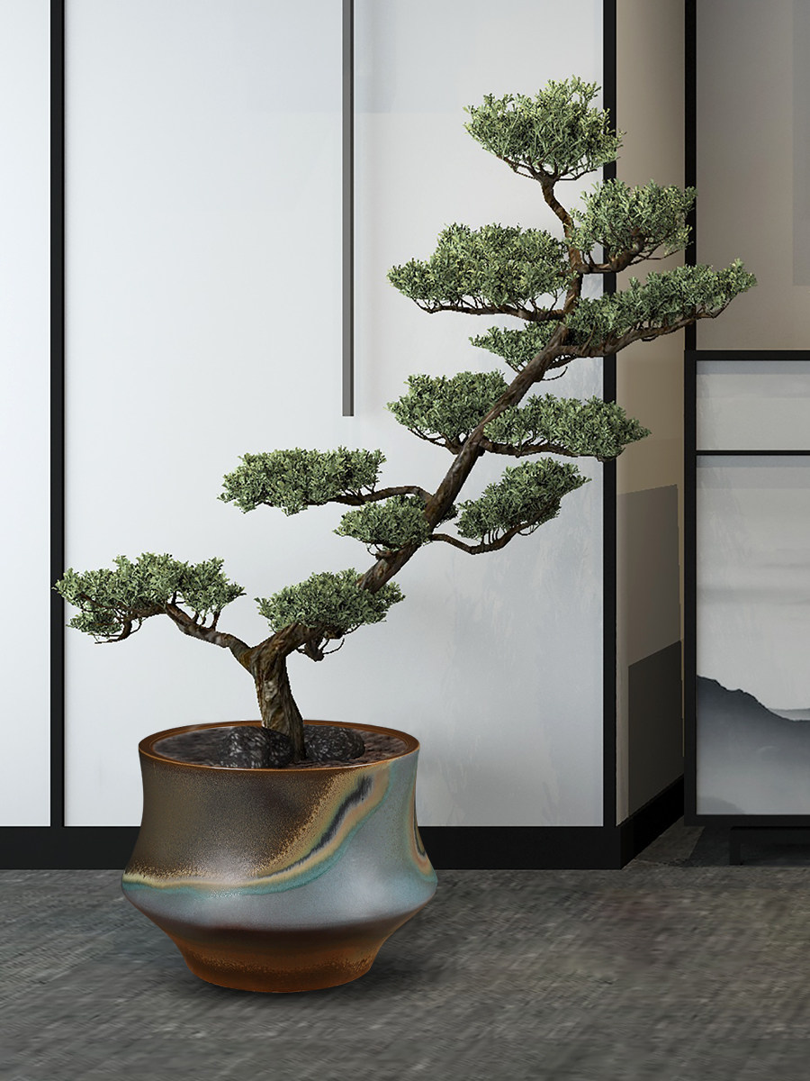覆古大花盆陶瓷室内绿色植物庭院装饰花盆睡莲大缸特大型缸盆景树