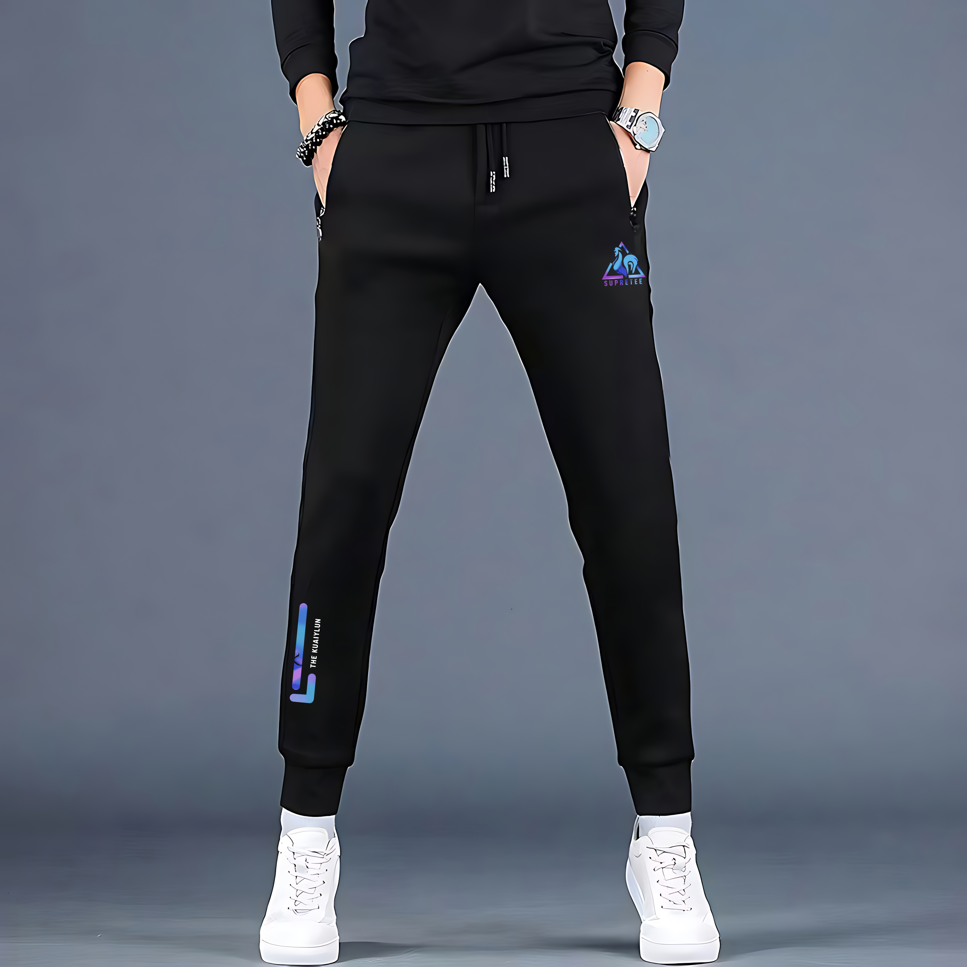 裤子男休闲裤春秋款男士运动裤男加绒保暖卫裤束脚裤子男款长裤