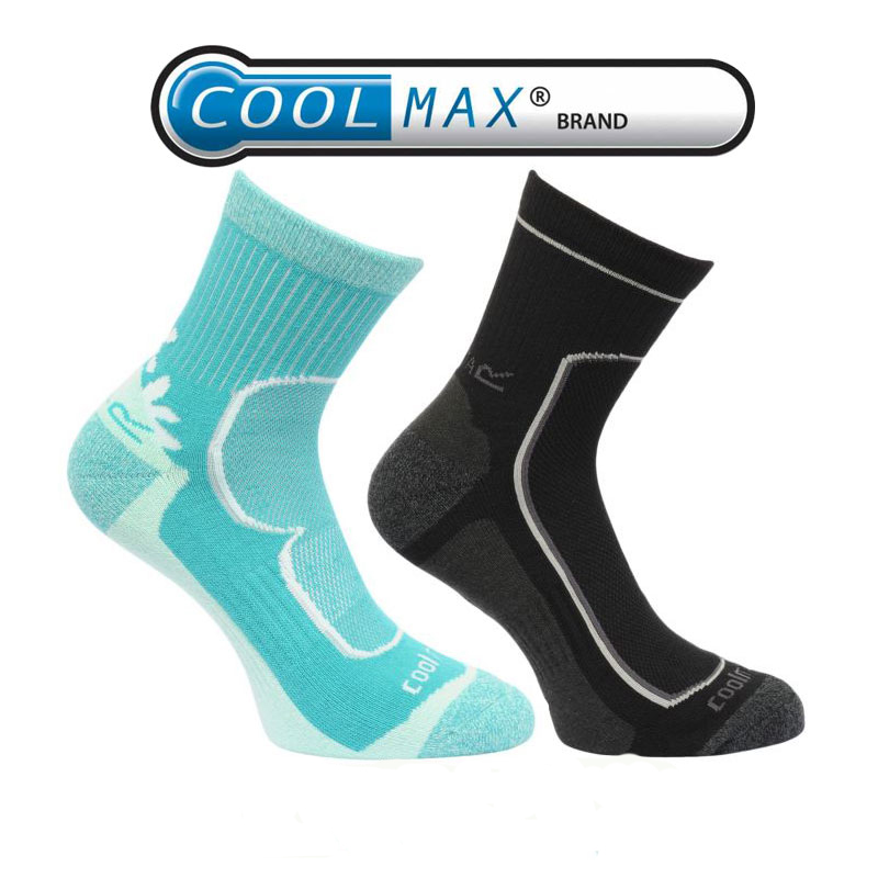 coolmax袜子加厚毛圈网面登山跑步健身中筒男女儿童户外运动速干