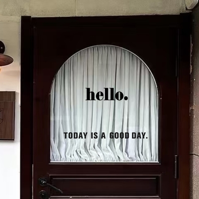 hello高级感镜子装饰贴纸today is a good day镜子橱窗玻璃贴纸