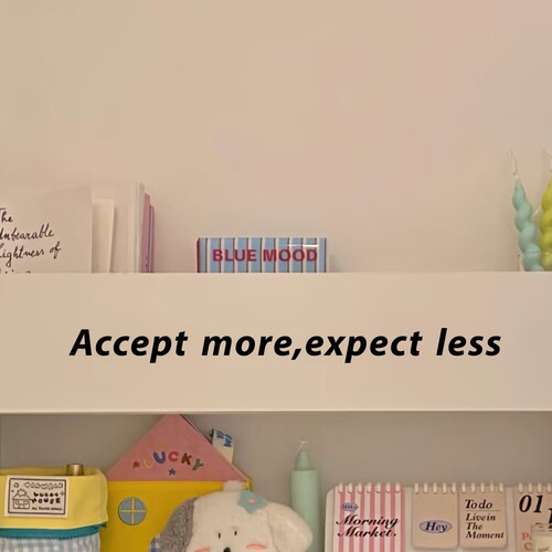 Accept more expect less生活哲学治愈英文短句家居装饰贴纸