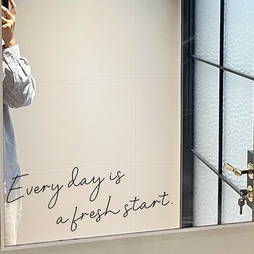 Every day is a fresh day英文励志墙贴镜子玻璃门背景墙装饰贴纸