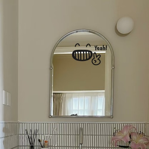 比耶笑脸表情包贴纸 镜子自拍氛围感装咖啡店甜品店玻璃门贴纸