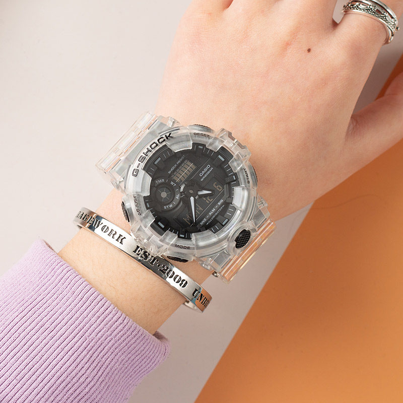 casio卡西欧手表男gshock冰韧冰川限量版透明黑武士 ga-700ske-7a