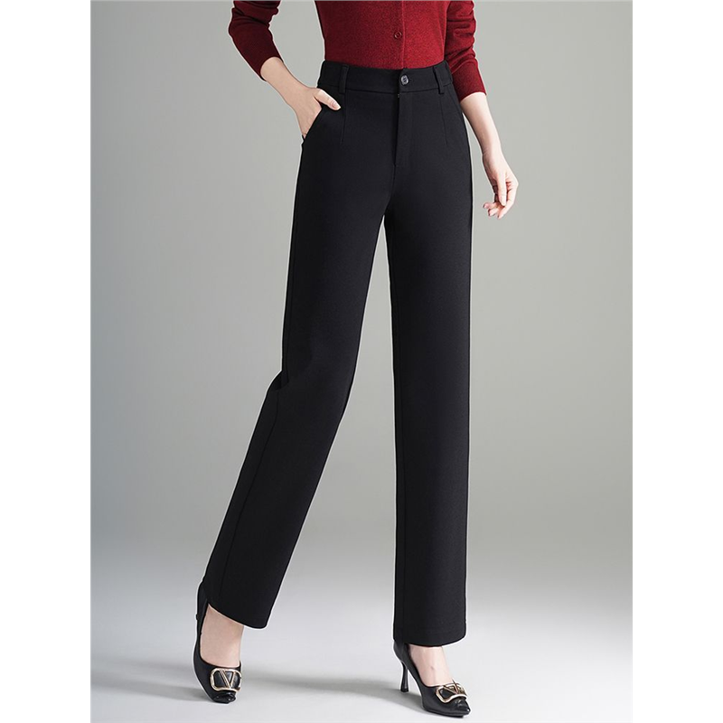 黑色烟管裤春秋新款爆款西装裤女士弹力裤子百搭小脚直筒休闲女裤