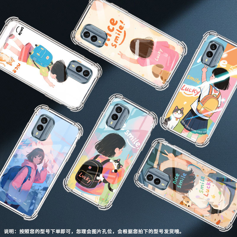 适用诺基亚G22手机壳NokiaX30女孩背影潮流诺基亚7.2气囊壳四角防摔商务防摔硅胶Nokia简约全包边保护套