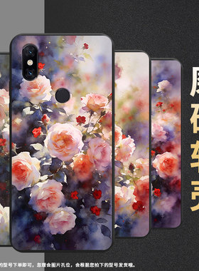 适用小米5s手机壳防摔xiaomi5x耐磨mce16全包边小米a2lite硅胶m1804e4a朦胧蔷薇花mix3商务mix2轻薄保护套