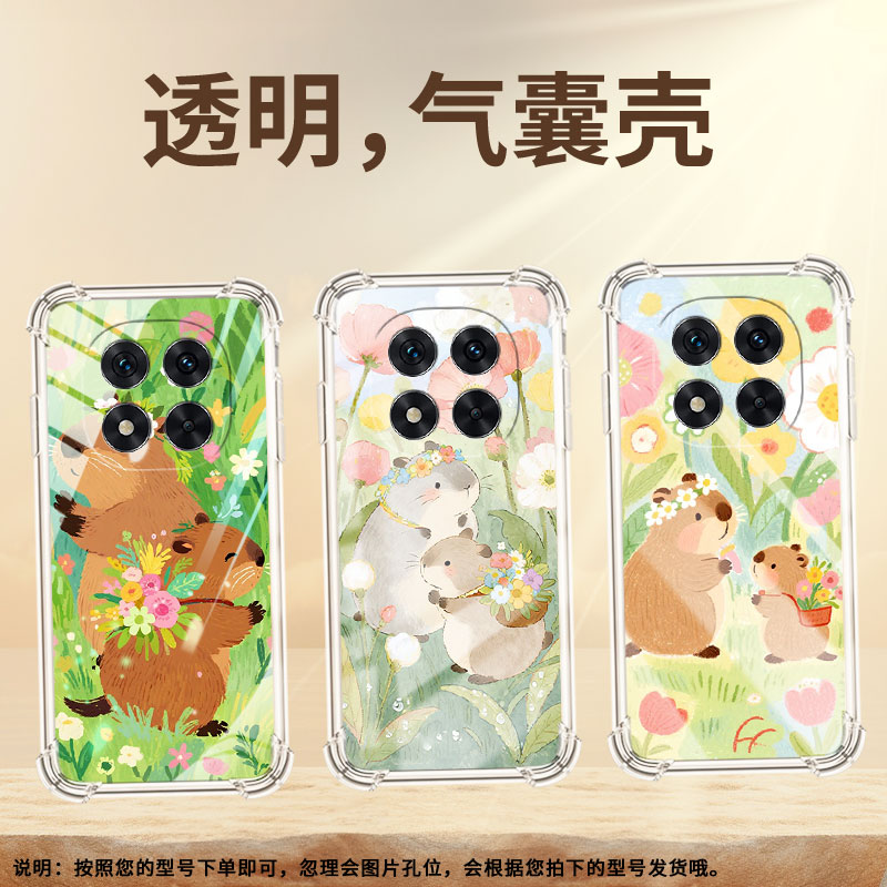 适用红米Note14Pro手机壳Note13Pro+气囊壳Note14Pro4G/5G国际版防摔RedmiNote14Pro+可爱水豚小米保护套