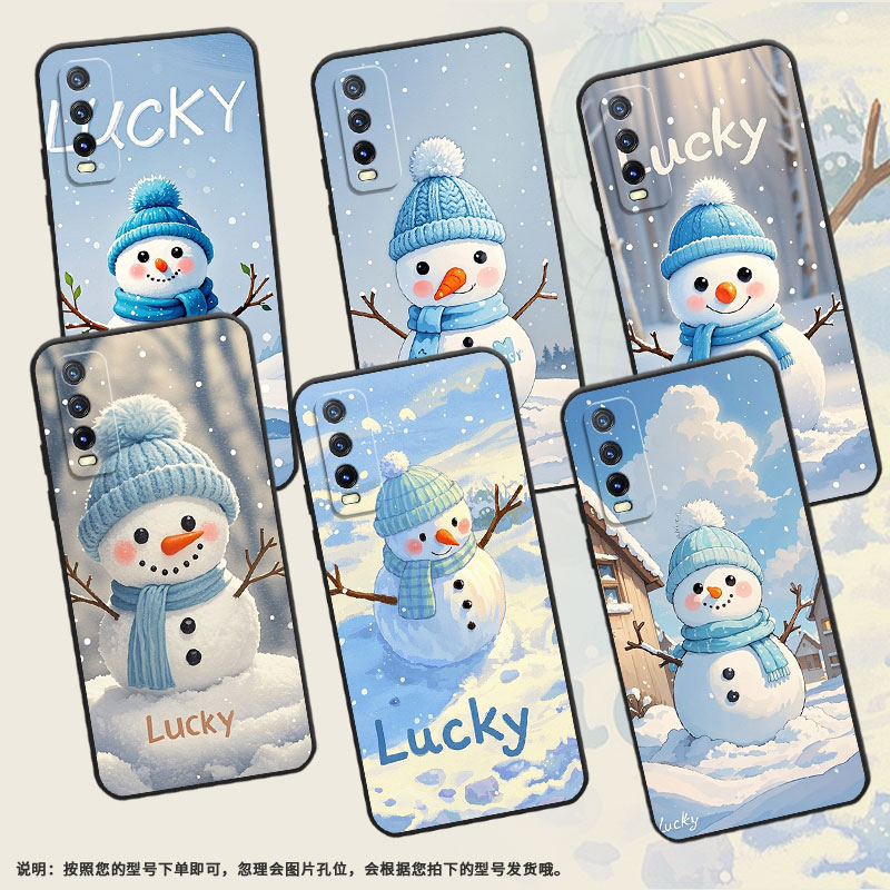 适用vivoY30手机壳Y31s硅胶V2158A可爱雪人高级感viviY32T防摔爆V2166A保护套Y33s商务Y33T耐磨Y33e软壳