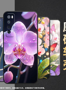 适用华为nova2手机壳HWI-AL00耐磨2Plus软壳HUAWEInova4时尚nova5蝴蝶兰花枝WLZ-AL10保护套nova5iPro硅胶