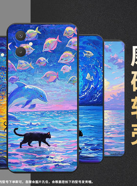 适用三星A35手机壳三星A25商务时尚三星A13Lte磨砂壳防摔GalaxyA06油画海面超薄高级感全包边潮流保护套