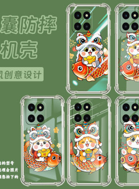 适用荣耀X6A手机气囊壳四角防摔荣耀X6s中国风荣耀X6可爱猫咪手机壳荣耀X6APlus高级Honor时尚全包保护套