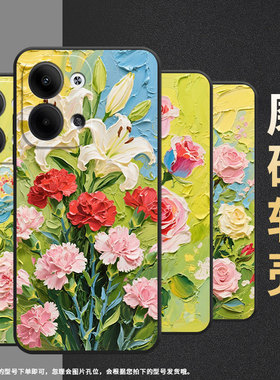 适用OPPOReno3Pro手机壳CPH2109耐磨油画玫瑰保护套Reno9全包边Reno10Pro硅胶PJH110商务Reno12磨砂壳