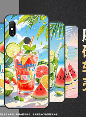 适用红米6手机壳红米6a全包redminote6硅胶m1804c3cg夏天冰饮6pro商务m1806e7tg个性红米note6pro保护套