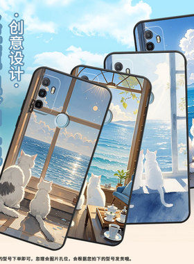适用OPPOA38手机壳4G国外硅胶CPH2471黑色A18男女CPH2073软壳0pp0A56超薄小白猫A33高级PEHM00保护套