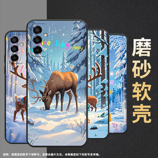 适用三星M02手机壳M21可爱小鹿SM M145F黑色M20硅胶M21s保护套 M105F全包边samsungM12磨砂壳M14防摔爆SM