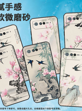 适用华硕ROG6手机壳AI2201_D全包边ROG7软壳AsusROGPhone8耐磨9Pro商务两只燕子AI2205_C硅胶ROG9保护套