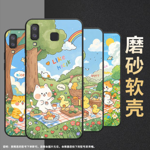 J610F三星A6s高级SM G8870耐磨GalaxyA21s保护套 防摔SamsungJ4Plus小鸭子野餐SM 适用三星M01Core手机壳A8