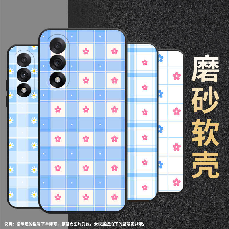 适用一加5手机壳6t/ace5竞速版/6卡通ace5至尊版防摔5t新款A5000方格格子华耐脏情侣高级感全包边国潮男女款