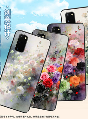 适用三星s8手机壳s9plus超薄samsungs8+蔷薇花g973f全包边galaxys21ultra磨砂壳s20商务sm-n981b保护套
