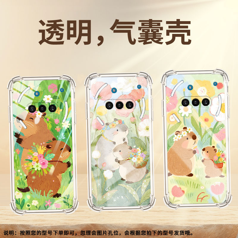 适用NothingPhone3A手机气囊壳高级感四角防摔可爱水豚Phone3手机壳NothingPhone3APro商务时尚保护套