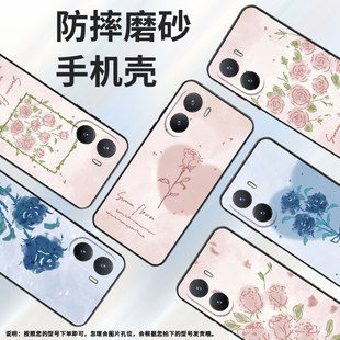 防摔y38相框粉玫瑰y36国际版 适用vivoy354g手机壳y35 耐磨y35m y36m硅胶y35 8朵粉玫瑰y37创意V2318A简约 y36