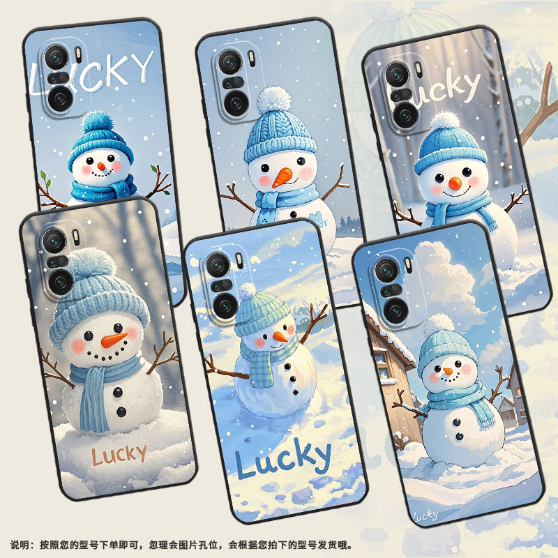 适用小米POCOF3手机壳POCOF4防摔F4GT圆圆雪人XiaomiPOCOF5商务POCOF5PRO/F7Ultra高级24069PC21G保护套