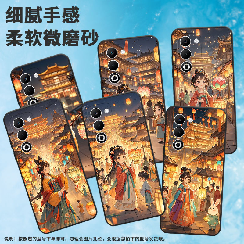 适用OPPOA5手机壳CPH2735防摔0pp0K12s全包边F29保护套PKT110耐磨OPPOFindX8S硅胶OPPOR7s商务拿花灯女孩