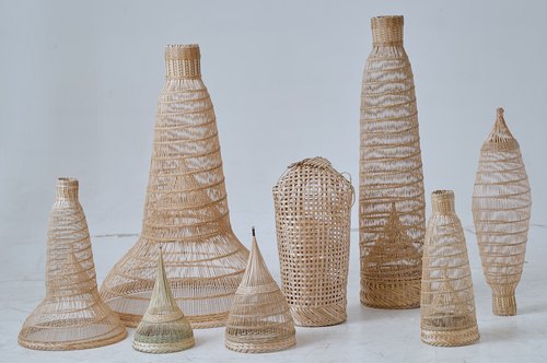 竹编吊灯竹艺禅意茶室中式竹灯餐厅民宿藤编灯笼饭店复古编织灯罩