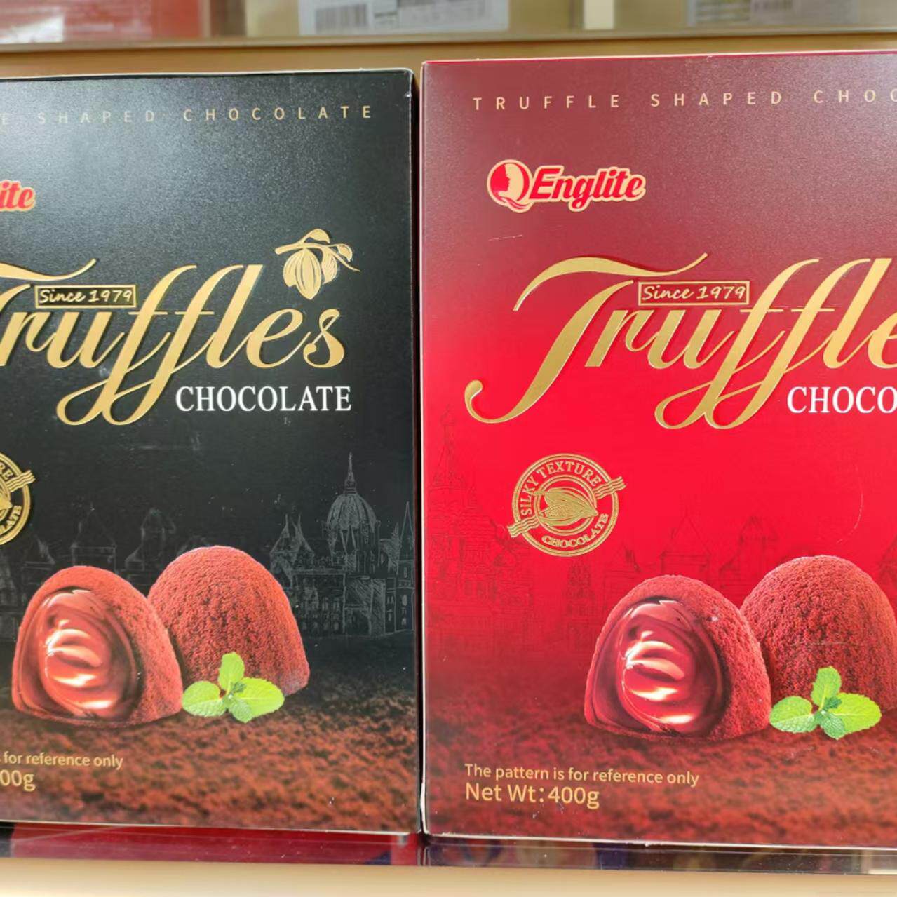 代可可脂巧克力零食黑色盒装松露松露巧克力