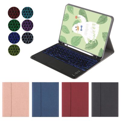 适用iPad Pro12.9 2nd/1st Gen带触摸背光蓝牙键盘Air4笔槽保护套