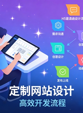 专业网站设计制作 单页面落地页定制 HTML5电子邀请函H5设计