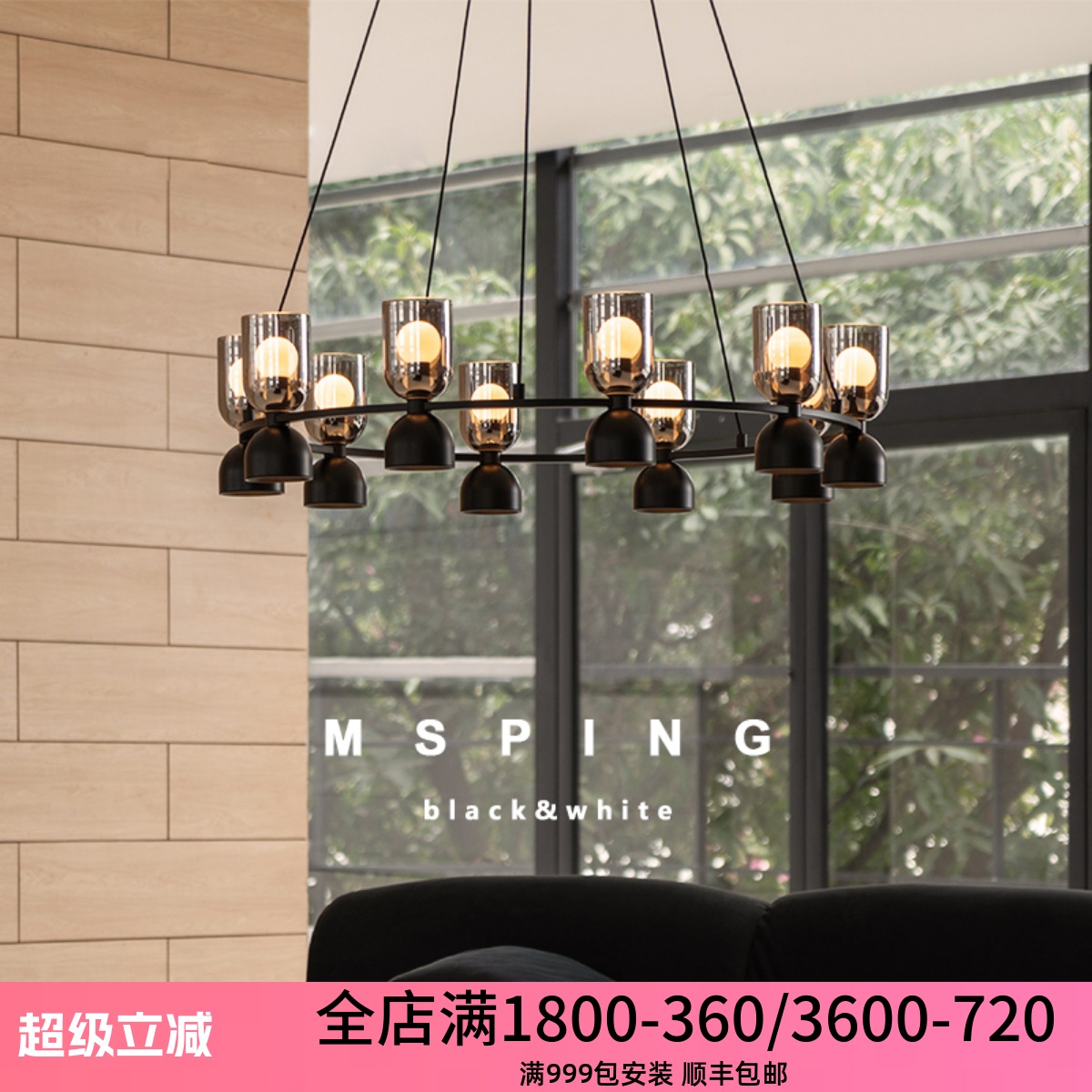 意式极简餐厅吊灯现代简约