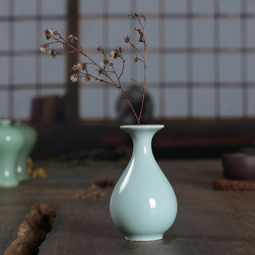 青瓷台面摆件复古小花瓶