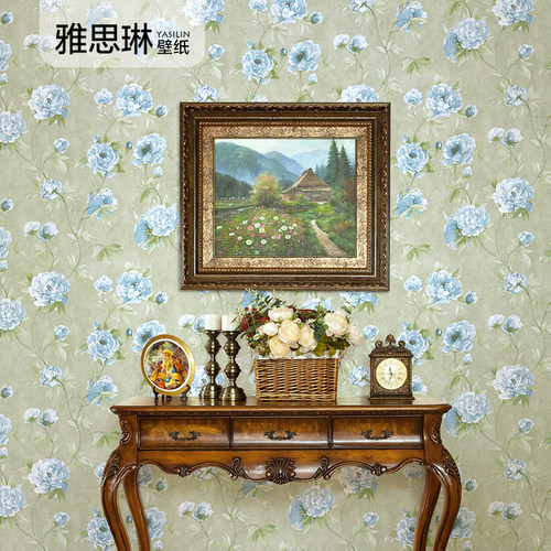 雅思琳中国美式客厅无纺布墙纸