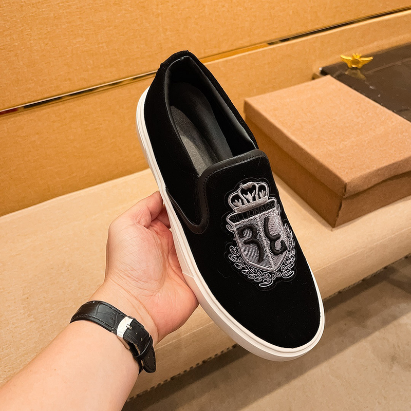 透气鞋子男真皮一脚蹬低帮套脚懒人鞋春夏刺绣驾车鞋豆豆鞋板鞋男