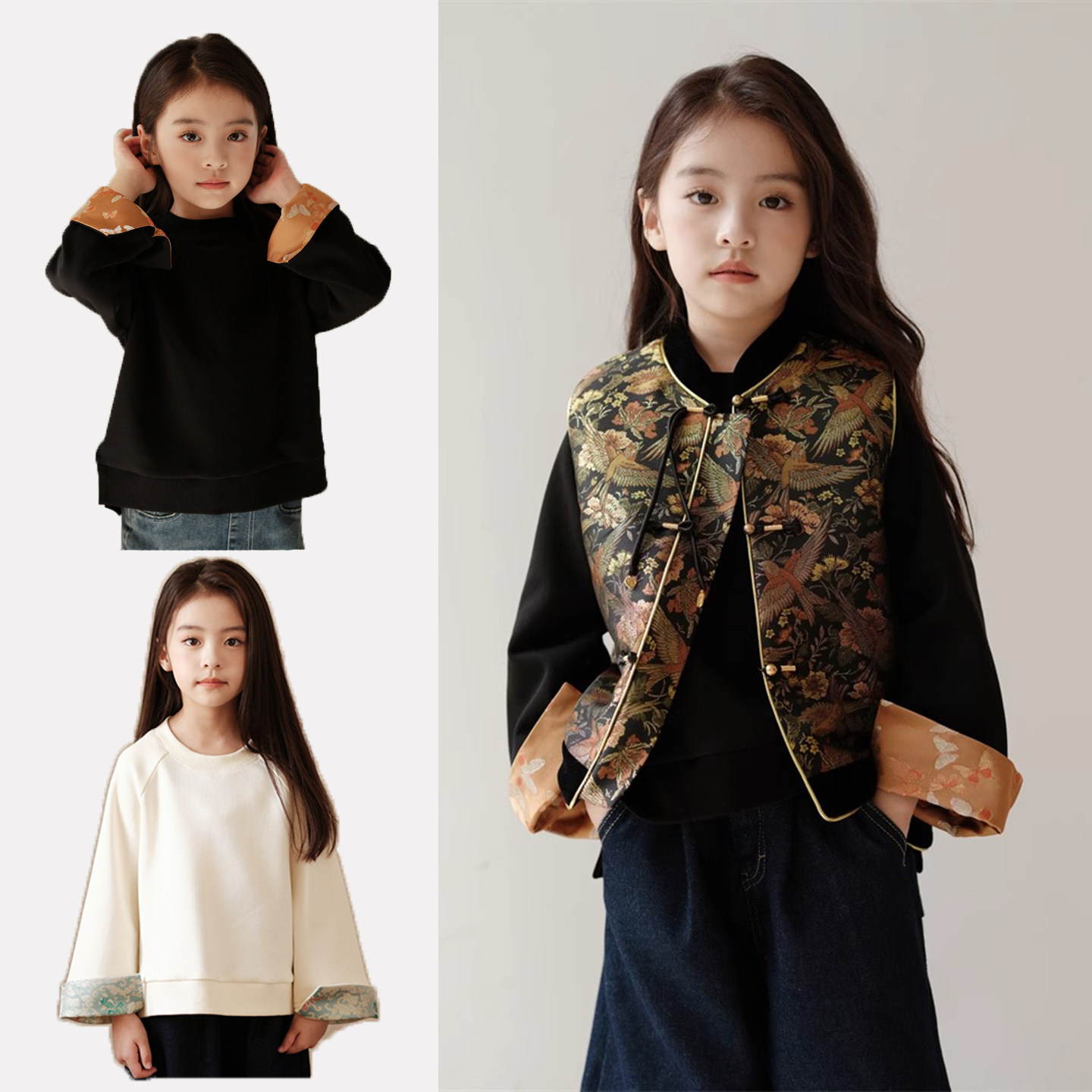 设计感中性亲子卫衣前短后长秋冬